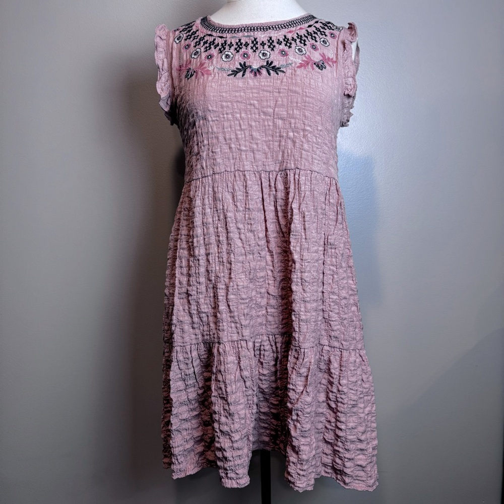 Embroidered Light Pink Dress